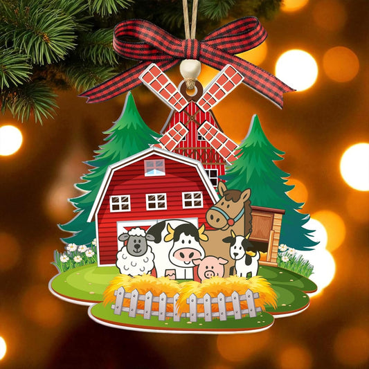 Farmer Christmas Ornament 2025 – Farming Xmas Ornament Farmhouse Tree Decor, Barn Ranch Farm Ornament, Country Holiday Decorations, Rustic for Farmer, Husband, Him