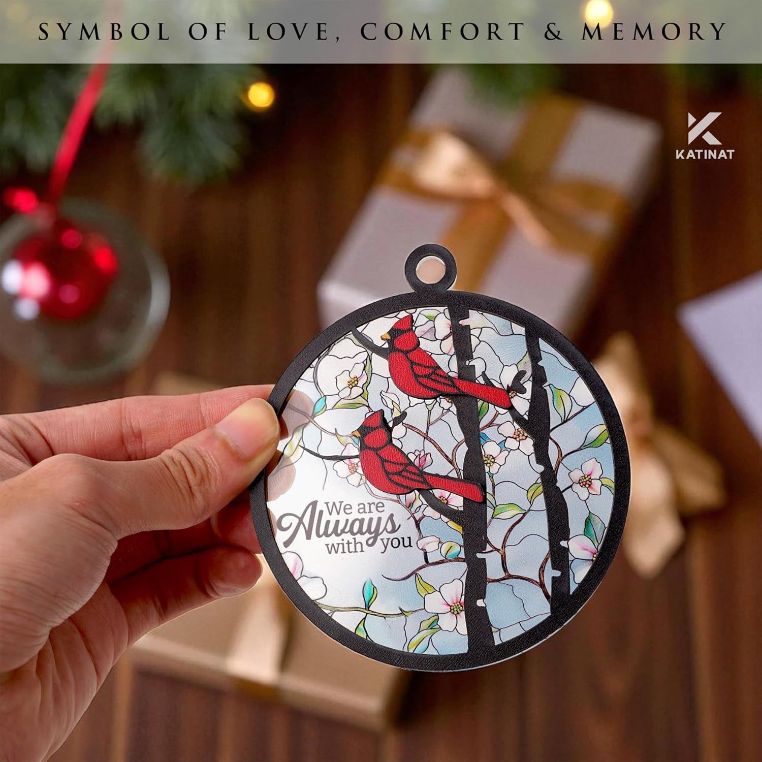 Christmas Ornament 2025 - Ornaments for Christmas Tree, Christmas Tree Ornament, Acrylic Christmas Ornaments, Suncatcher Effect Stained Glass Window Hanging (- KL Cardinal Ornament)