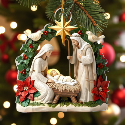 Ivory Blessing Jesus Ornament