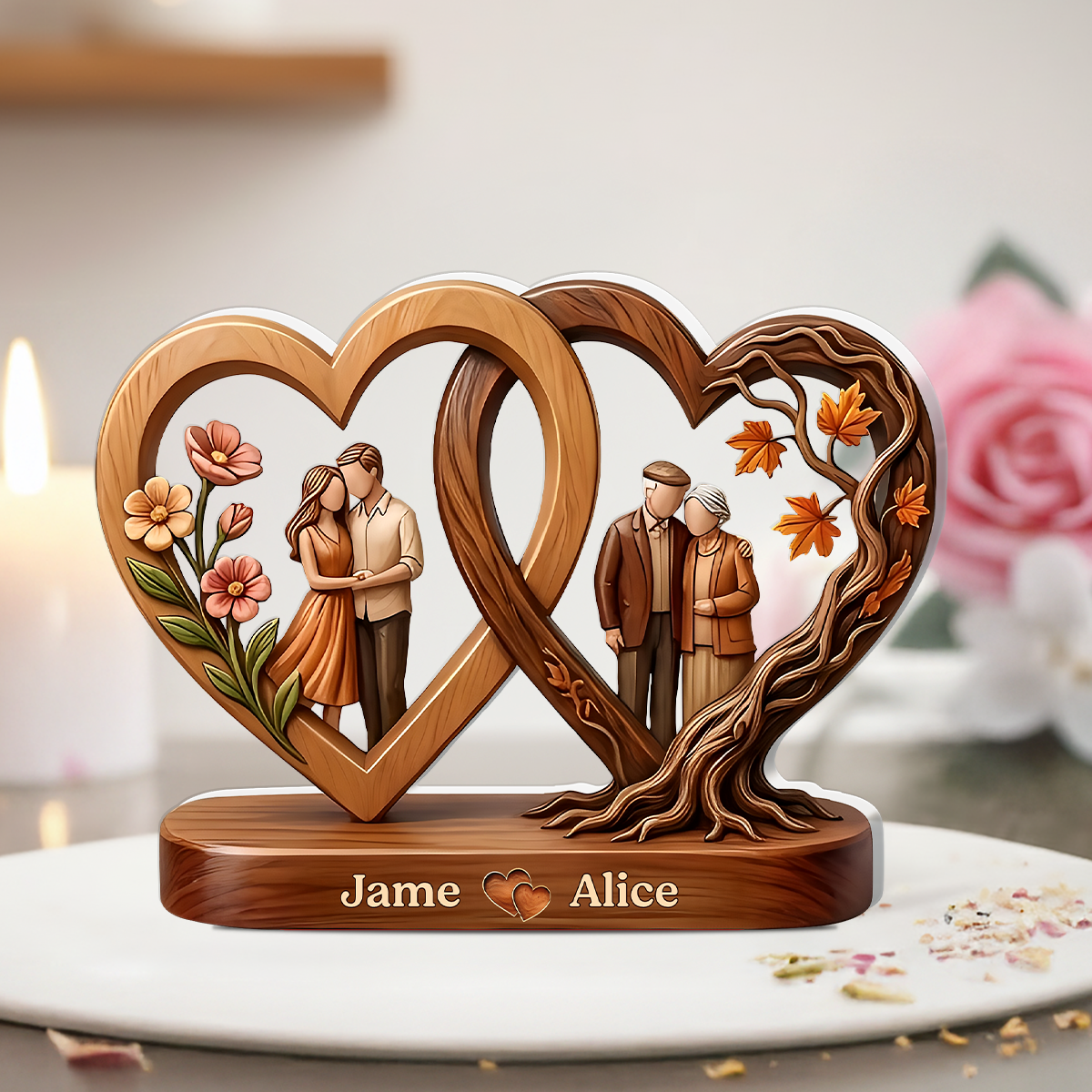Couple Heart - Personalized Acrylic Plaque