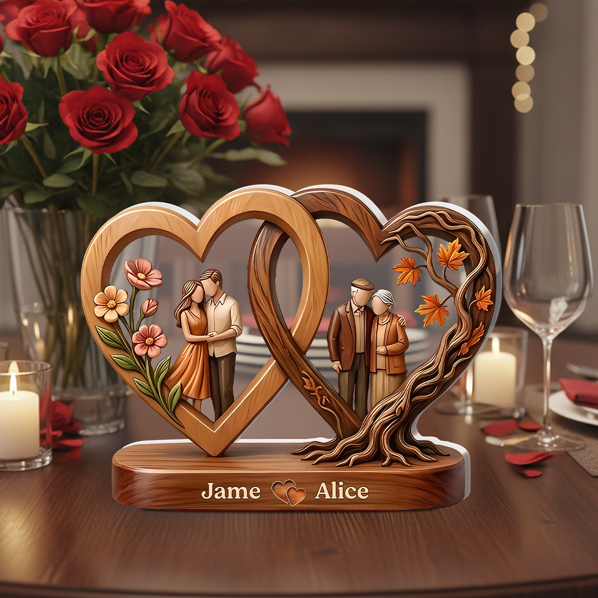 Couple Heart - Personalized Acrylic Plaque