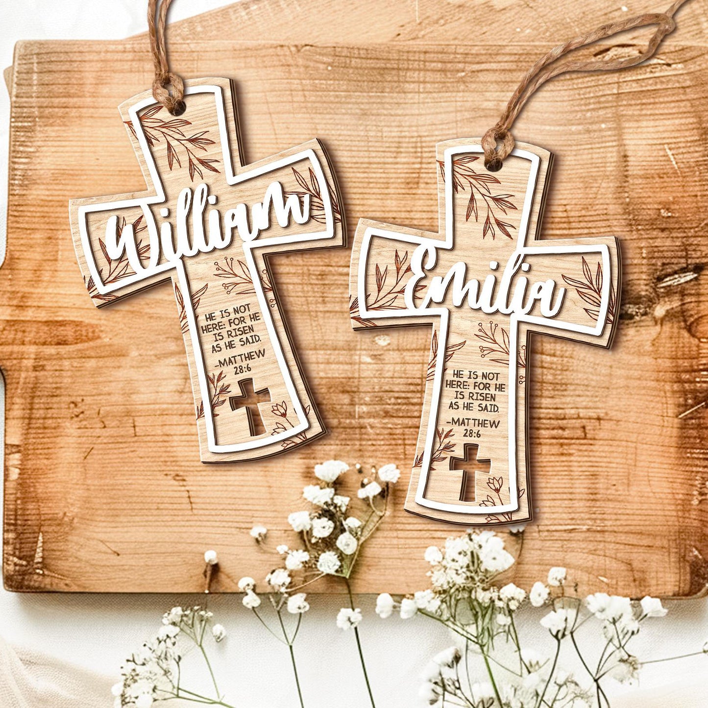 He Is Risen - Personalized Easter Basket Tag