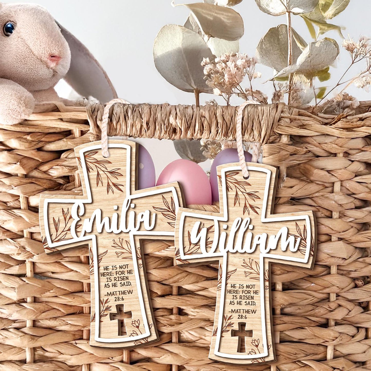 He Is Risen - Personalized Easter Basket Tag
