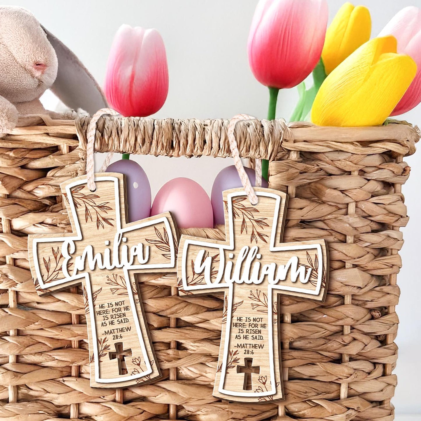 He Is Risen - Personalized Easter Basket Tag