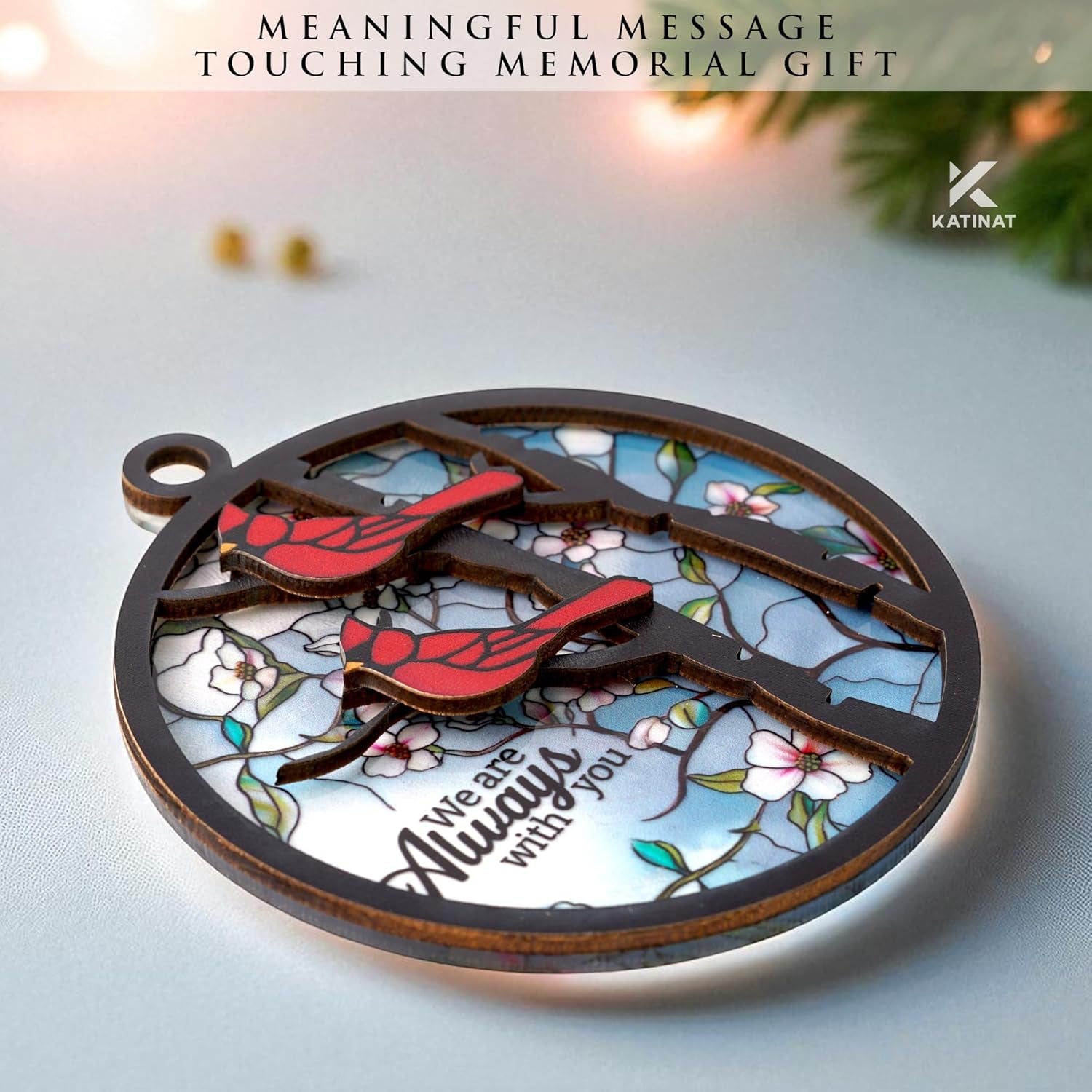 Christmas Ornament 2025 - Ornaments for Christmas Tree, Christmas Tree Ornament, Acrylic Christmas Ornaments, Suncatcher Effect Stained Glass Window Hanging (- KL Cardinal Ornament)