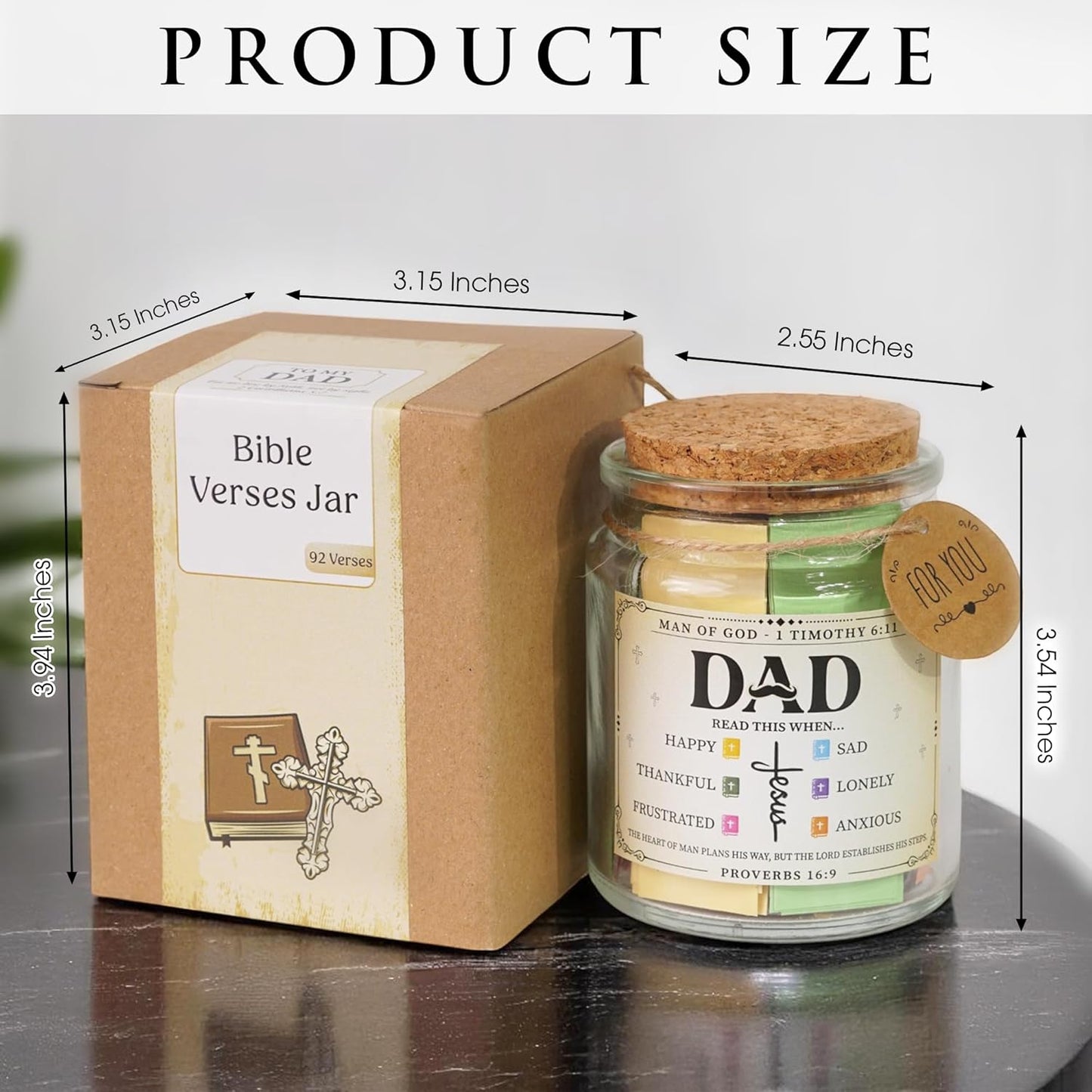 Bible Jar for Dad, Fathers Day Gifts for Dad, Christian Gifts for Men,Gifts for Dad, Prayer Jar, Hope Jar, Bible Stuff, Scripture Gifts.