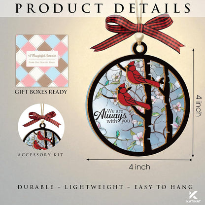 Christmas Ornament 2025 - Ornaments for Christmas Tree, Christmas Tree Ornament, Acrylic Christmas Ornaments, Suncatcher Effect Stained Glass Window Hanging (- KL Cardinal Ornament)