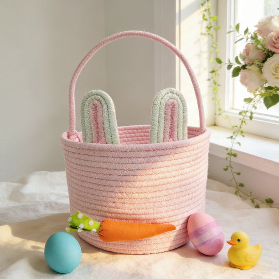 Rabbit Ear & Pure Carrot Hand Basket - Personalized Easter Basket
