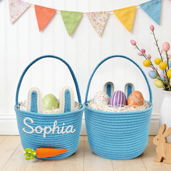 Rabbit Ear & Pure Carrot Hand Basket - Personalized Easter Basket