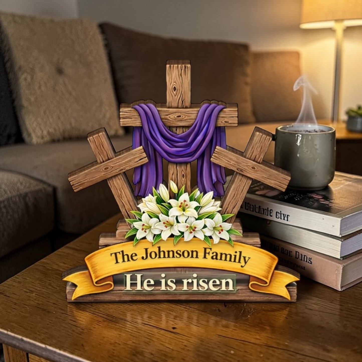 He Is Risen - Personalized Wooden Block