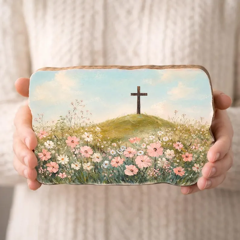 He is Risen - Wooden Block