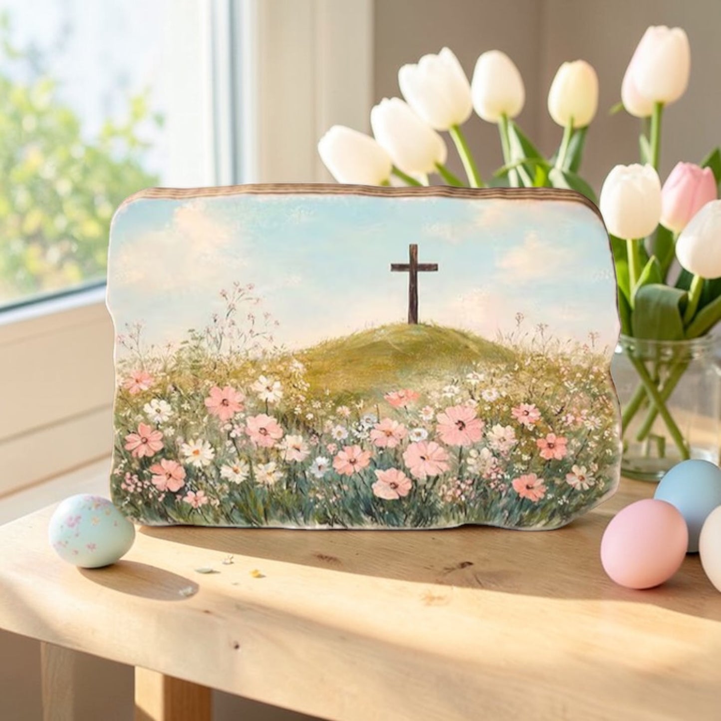 He is Risen - Wooden Block