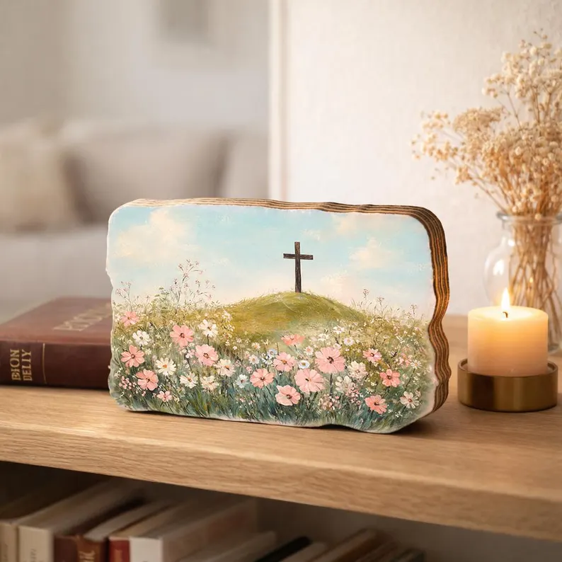 He is Risen - Wooden Block