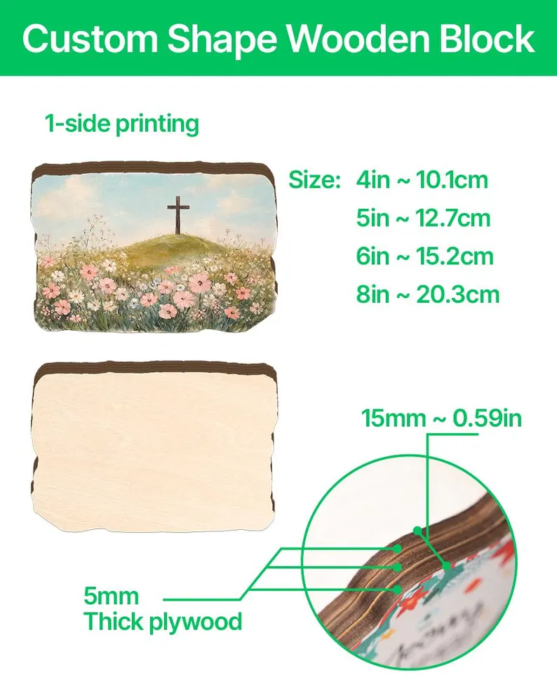 He is Risen - Wooden Block