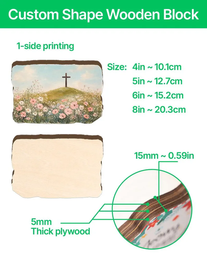 He is Risen - Wooden Block