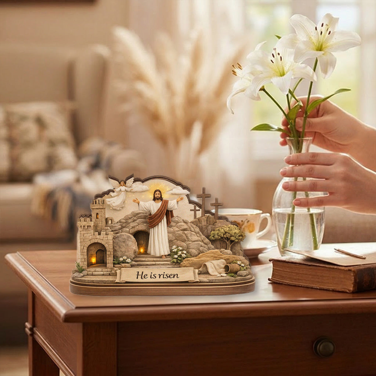 He Is Risen - Wooden Block