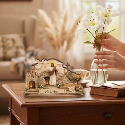 He Is Risen - Wooden Block