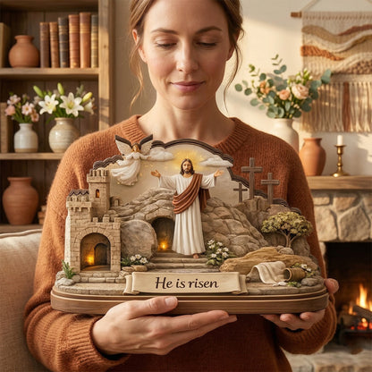 He Is Risen - Wooden Block