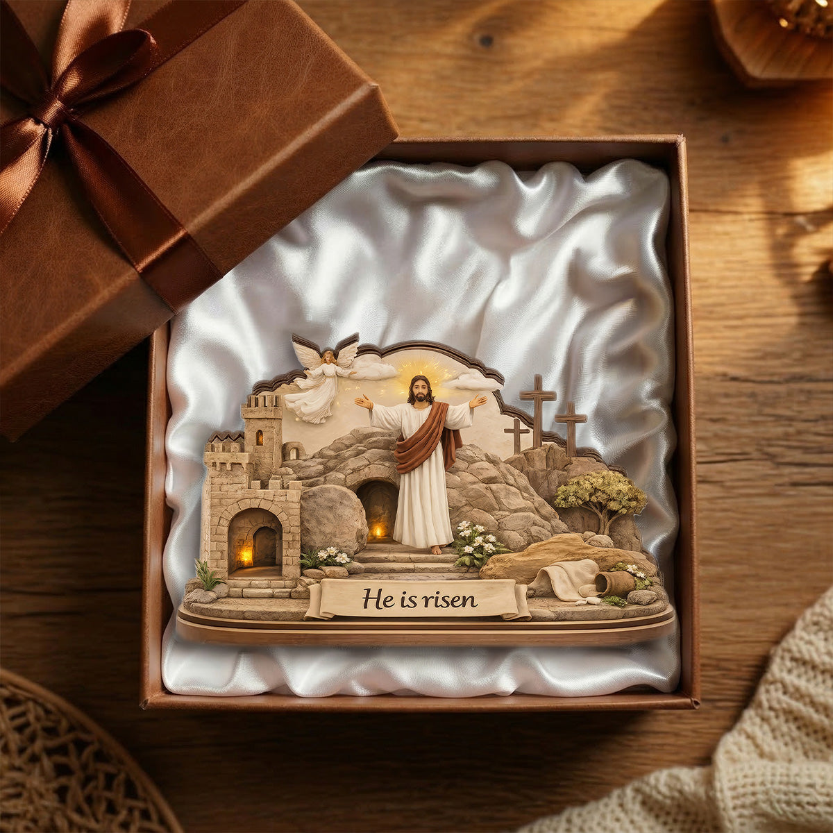He Is Risen - Wooden Block