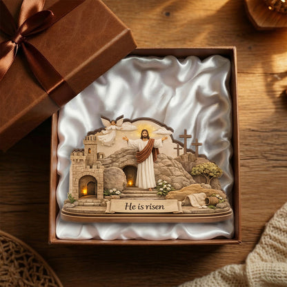 He Is Risen - Wooden Block