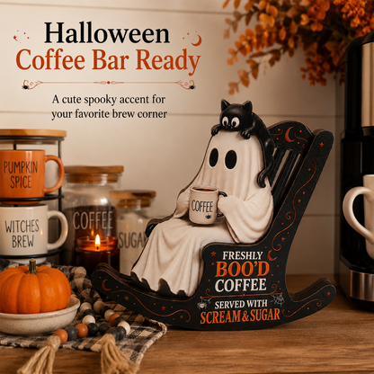 Freshly Boo’d Coffee Ghost Rocking Chair Decor