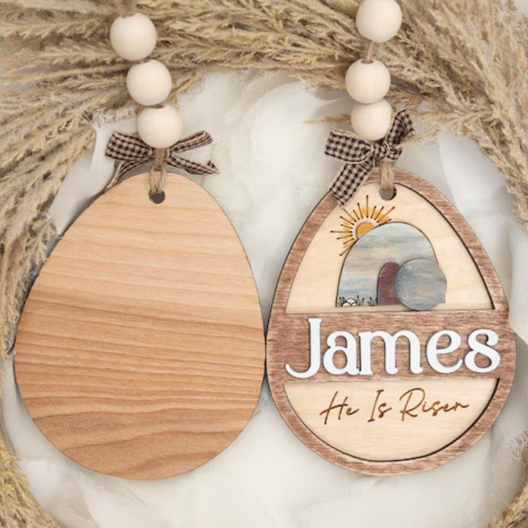He Is Risen - Personalized Easter Basket Tag