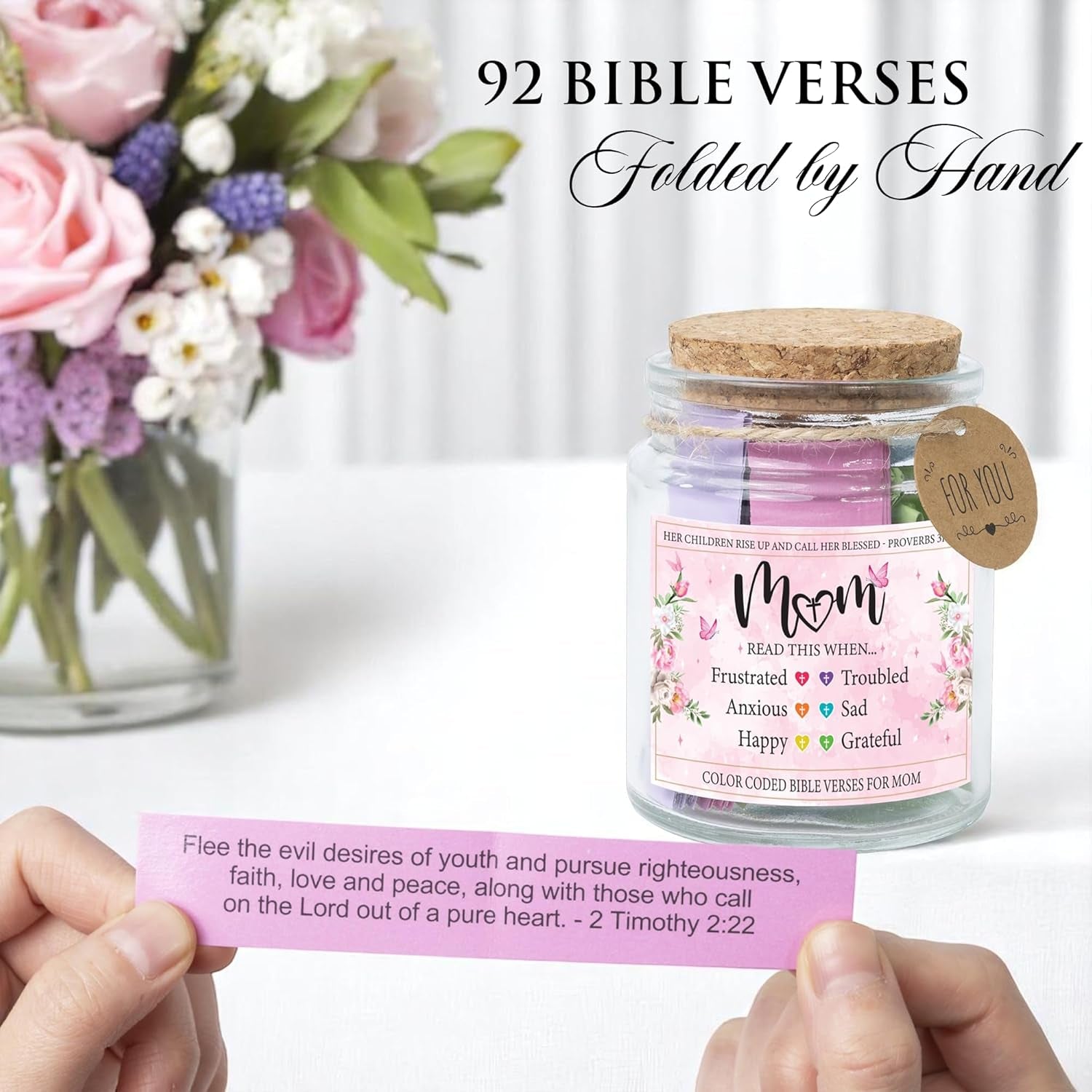 Bible Verses Jar for Mom, Christian Gifts for Women, Birthday Gifts for Women, Mothers Day Gifts from Daughter