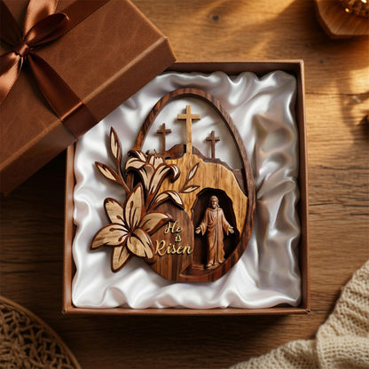 He Is Risen - Wooden Plaque