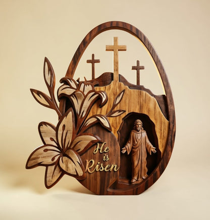 He Is Risen - Wooden Plaque