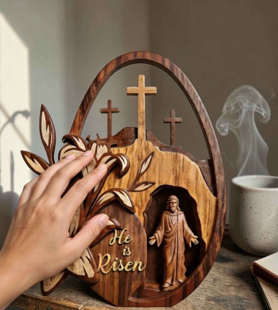 He Is Risen - Wooden Plaque