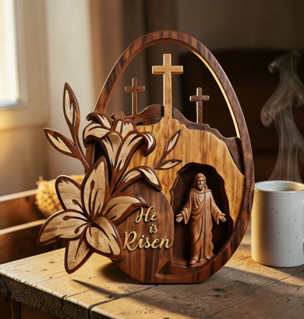 He Is Risen - Wooden Plaque