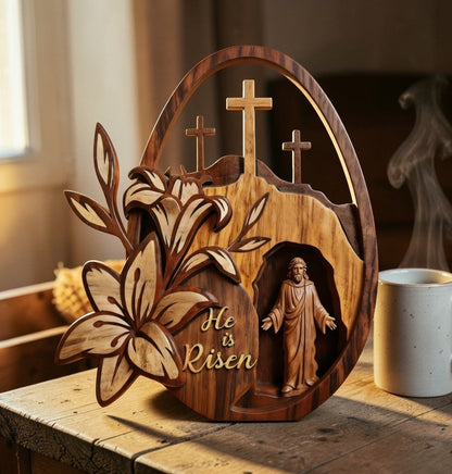 He Is Risen - Wooden Plaque