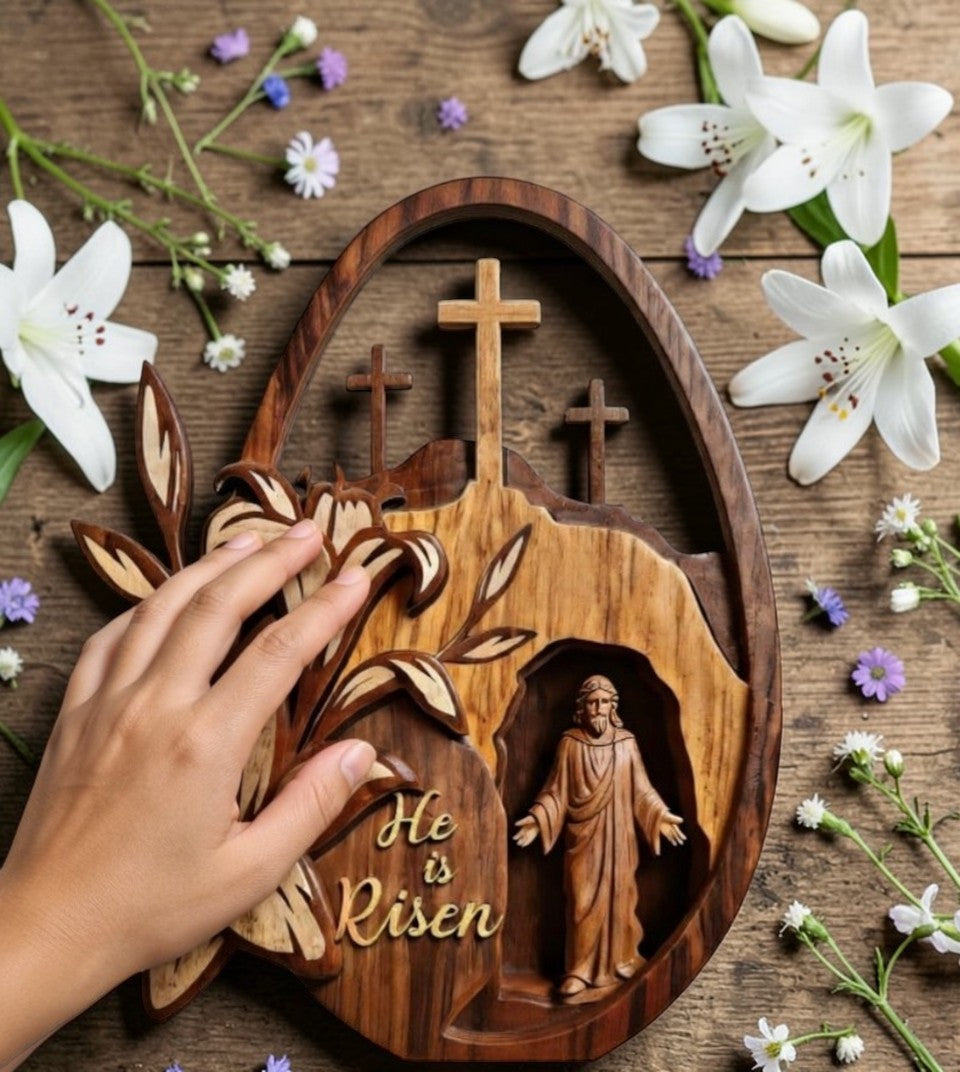He Is Risen - Wooden Plaque