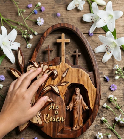 He Is Risen - Wooden Plaque