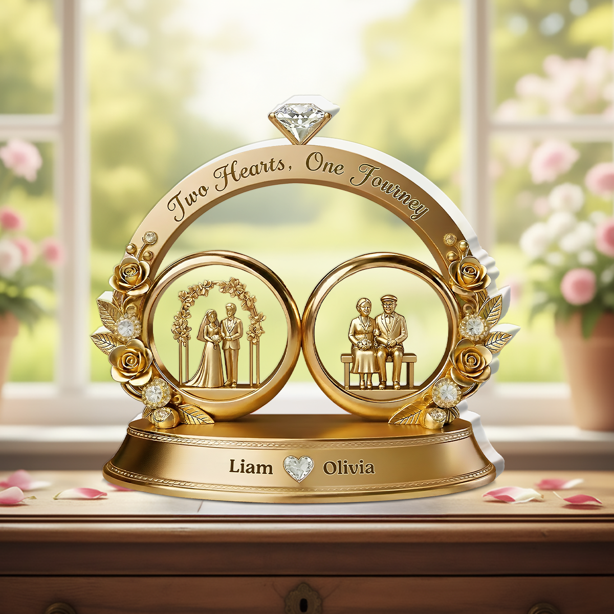 Two Heart, One Journey - Personalized Acrylic Plaque
