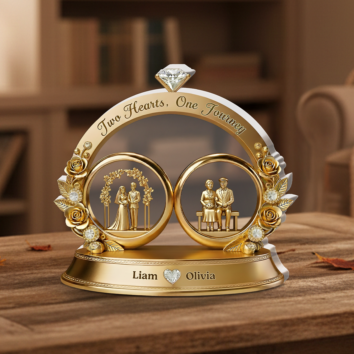 Two Heart, One Journey - Personalized Acrylic Plaque