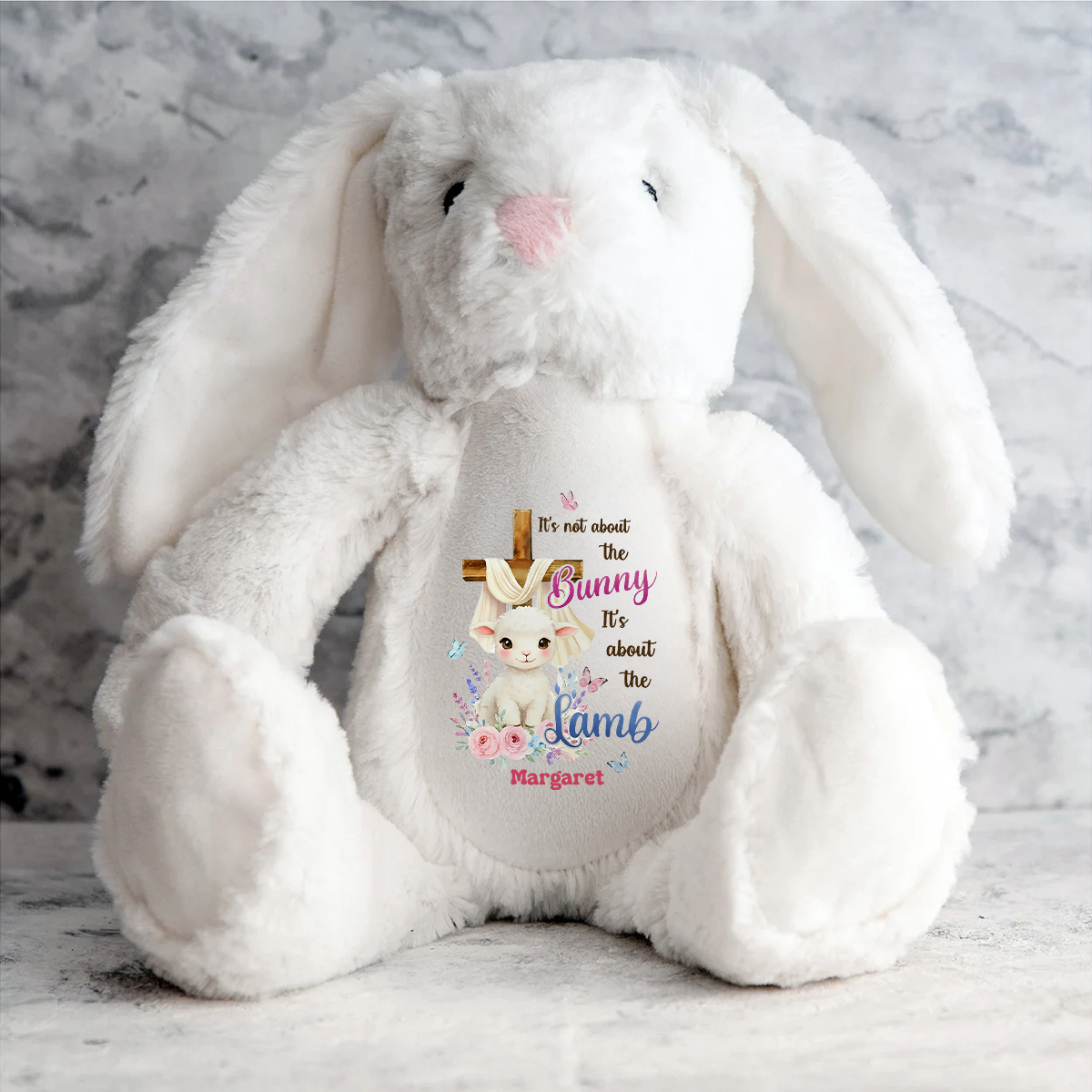 It's About The Lamb - Personalized Stuffed Bunny