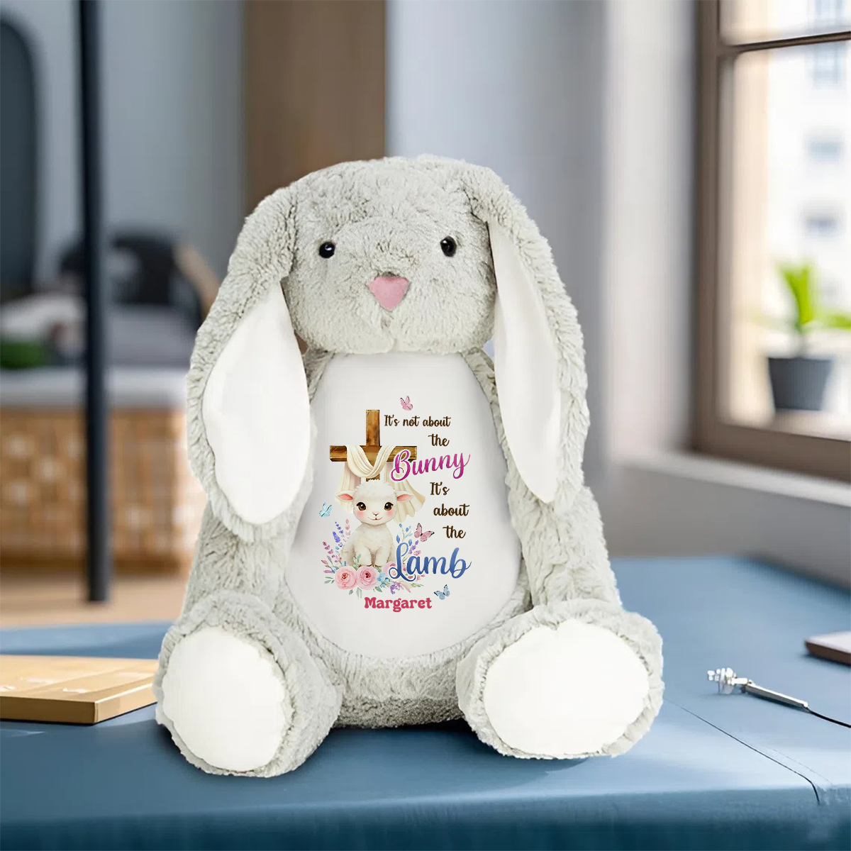 It's About The Lamb - Personalized Stuffed Bunny