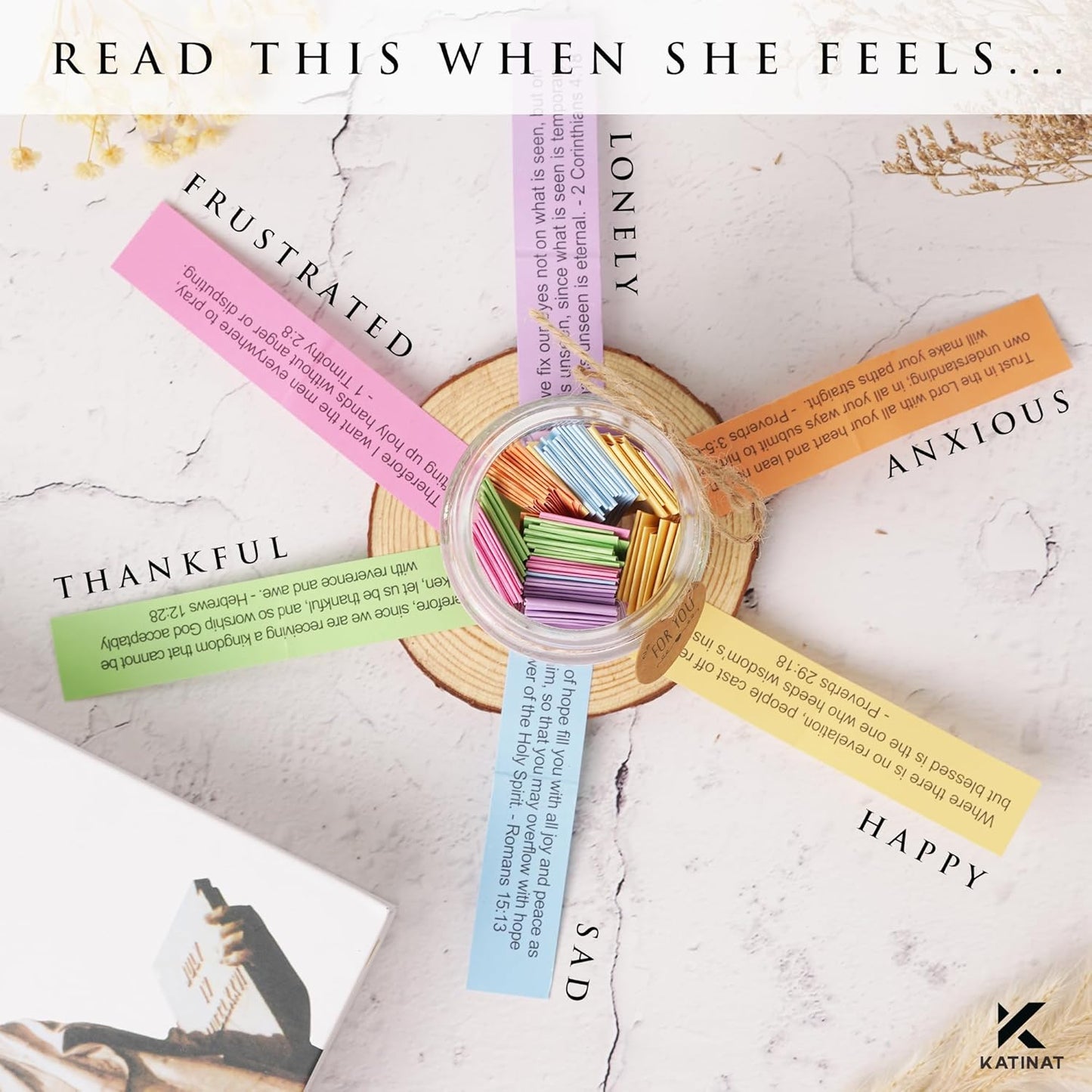 Bible Verse Jar for Daughter – 92 Color-Coded Scriptures of Encouragement, Birthday & Christmas Gift, Christian Keepsake, Daughter-In-Law Gift