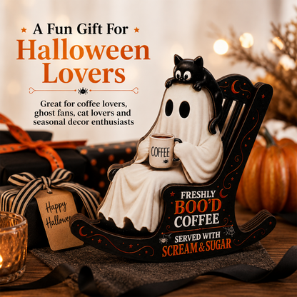 Freshly Boo’d Coffee Ghost Rocking Chair Decor
