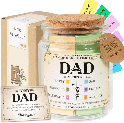 Bible Jar for Dad, Fathers Day Gifts for Dad, Christian Gifts for Men,Gifts for Dad, Prayer Jar, Hope Jar, Bible Stuff, Scripture Gifts.