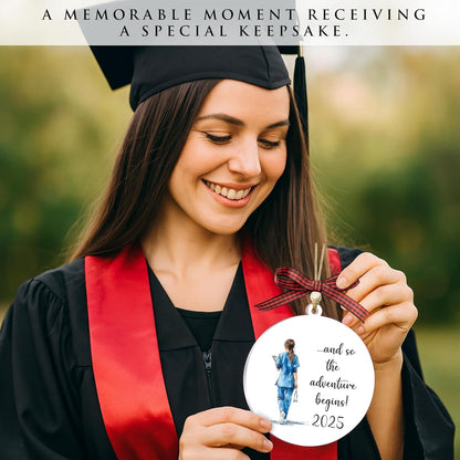 Nurse Ornament 2025 – Graduation Keepsake for Nursing Students, Thoughtful Present for Nurse Graduates, Unique Ornament for Women