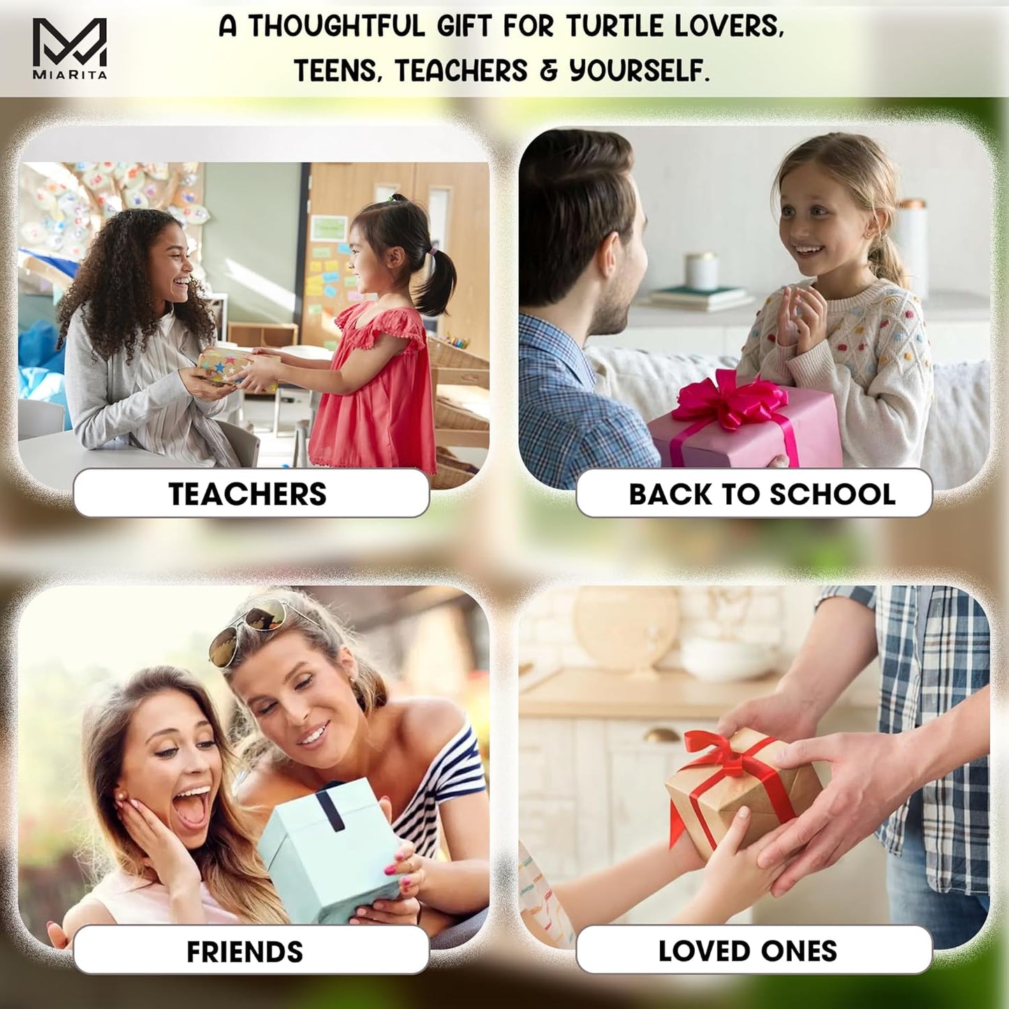 Positive Turtle Jar – 60 Funny Emotional Supports, Sea Turtle Gifts, Birthday Gifts for Women, Teens, Tweens, Girls –Turtle Decor, Trendy Teen Girl Stuff, Graduation Gifts, Back to School Gifts