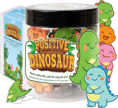 Positive Dinosaur Jar, Inspirational Dinosaur Gifts for Teens Girls Boys, 60 Affirmation Cards for Women, Teens, White Elephant Gifts, Teen Girl Gifts Trendy Stuff