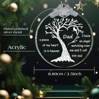 Sympathy Gift for Loss of Dad or Mom - 3.5 Inch Memorial Christmas Ornament - Bereavement and Remembrance Gifts for Father