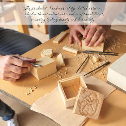 Hand-Carved Wooden Friendship Keepsake Box, Sculpted Hand-Painted Keepsake Box Forever True, Forever Friends, Holds Jewelry and Treasures (- KL Mother & Dog Box)