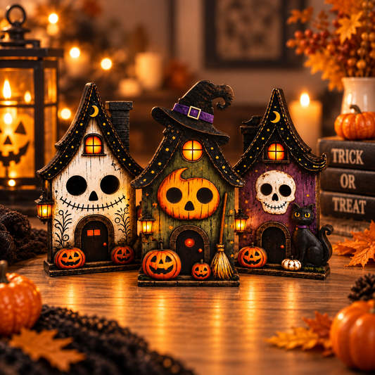 Halloween Haunted House Trio Tabletop Decor