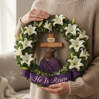 He Is Risen - Wooden Door Sign