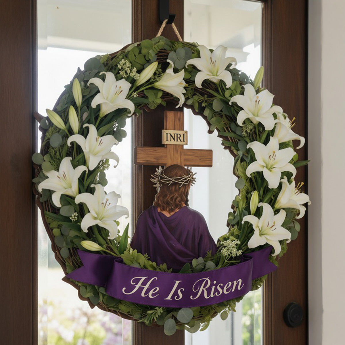 He Is Risen - Wooden Door Sign