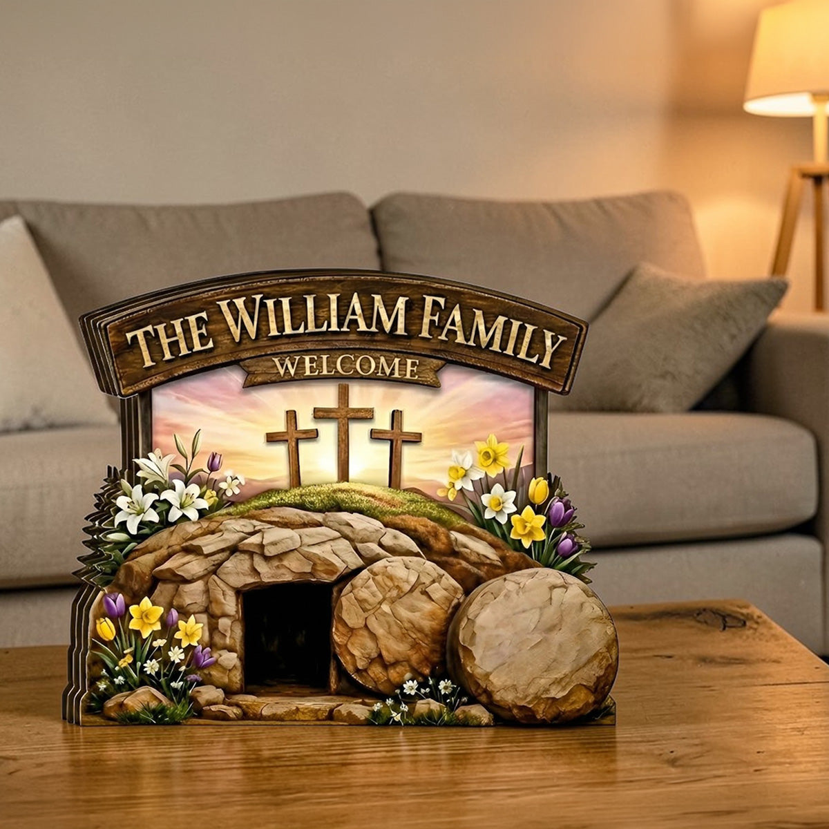 He Is Risen - Personalized Wooden Block
